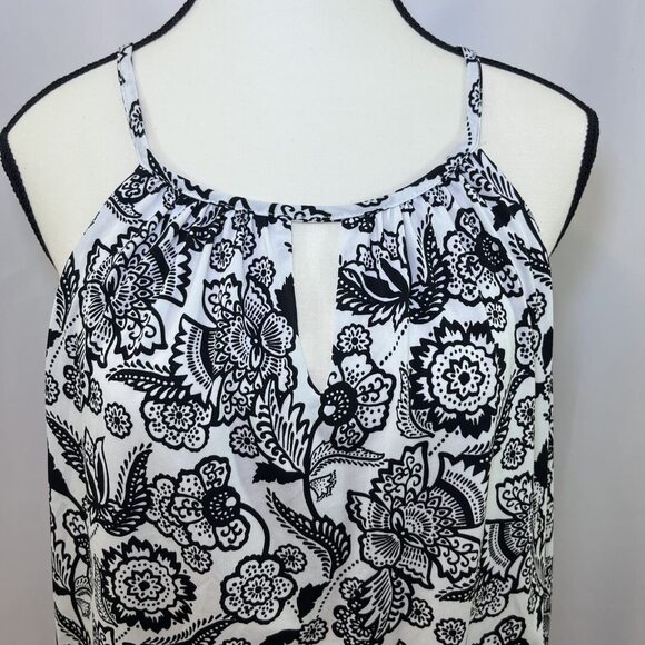 London Times halter wide crop leg blouson floral print jumpsuit women sz 12 - Picture 2 of 14